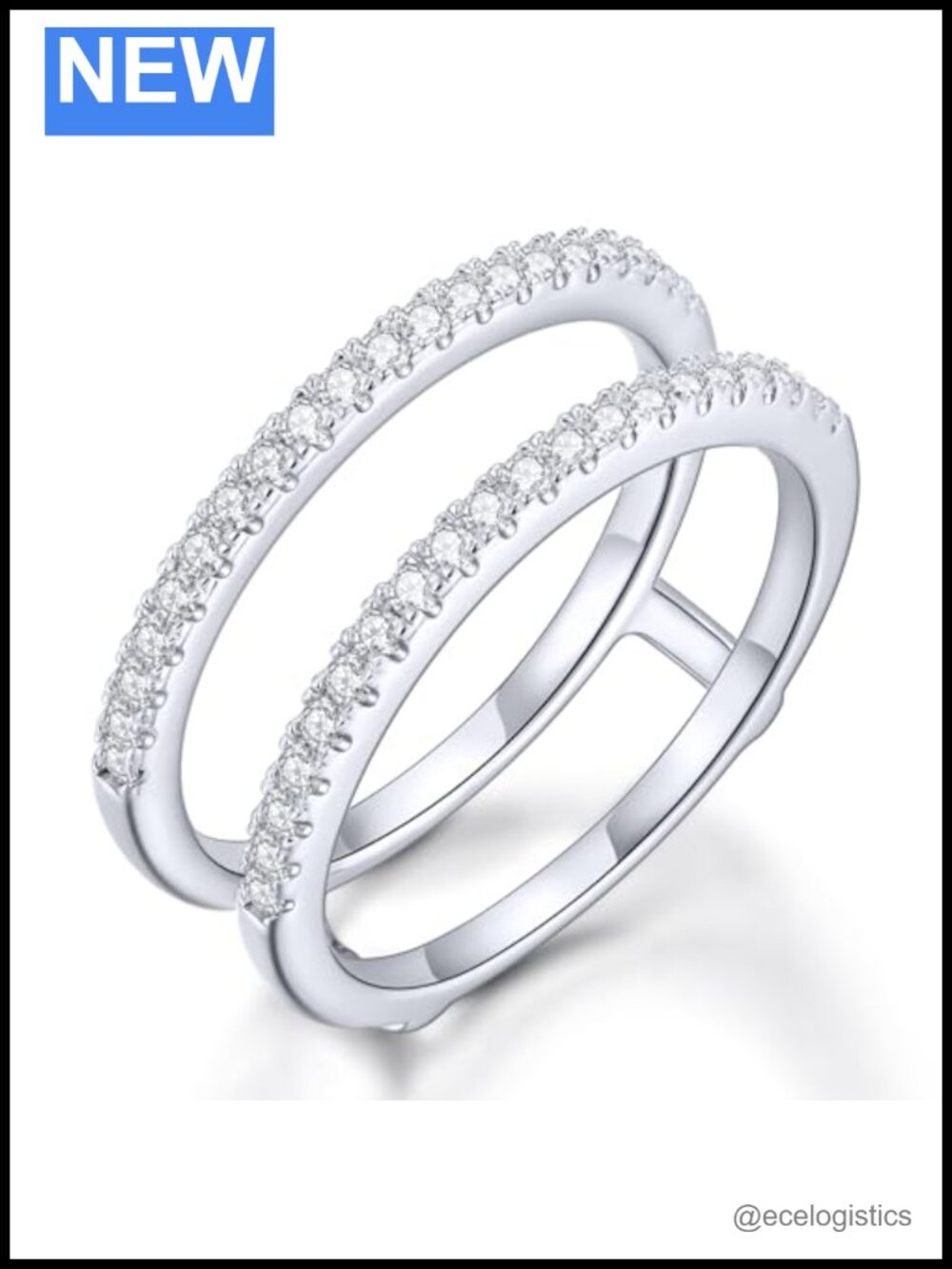 Moissanite Ring Enhancer Wedding Band Guard 925 Sterling Silver V-Shape